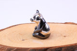 Panda Miniature Figurine, 24 mm Tall, Made from Cast 925 Grade Sterling Silver with British Hallmark