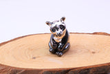 Panda Miniature Figurine, 24 mm Tall, Made from Cast 925 Grade Sterling Silver with British Hallmark