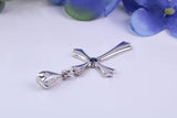Real Blue Sapphire set Cross Necklace, Made From Solid Cast Silver, Complete With Chain