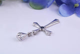 Real Blue Sapphire set Cross Necklace, Made From Solid Cast Silver, Complete With Chain