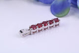 Natural Rubies set Necklace, Made From Solid Cast Silver, British Hallmarked