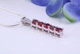 Natural Rubies set Necklace, Made From Solid Cast Silver, British Hallmarked