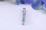 Natural Blue Topaz set Necklace, Made From Solid Cast Silver, British Hallmarked