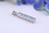 Natural Blue Topaz set Necklace, Made From Solid Cast Silver, British Hallmarked