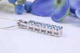 Natural Blue Topaz set Necklace, Made From Solid Cast Silver, British Hallmarked