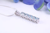 Natural Blue Topaz set Necklace, Made From Solid Cast Silver, British Hallmarked