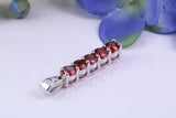 Natural Garnets set Necklace, Made From Solid Cast Silver, British Hallmarked