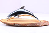 Large Dolphin Miniature Figurine, 73 mm Long, Made from Cast 925 Grade Sterling Silver with British Hallmark