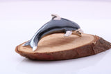 Small Dolphin Miniature Figurine, 42 mm Long, Made from Cast 925 Grade Sterling Silver with British Hallmark