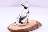 Sitting Cat Miniature Figurine, Made from Cast 925 Grade Sterling Silver with British Hallmark