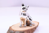 Sitting Cat Miniature Figurine, Made from Cast 925 Grade Sterling Silver with British Hallmark