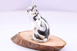 Sitting Cat Miniature Figurine, Made from Cast 925 Grade Sterling Silver with British Hallmark