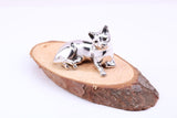 Lying Cat Miniature Figurine, Made from Cast 925 Grade Sterling Silver with British Hallmark