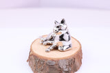 Lying Cat Miniature Figurine, Made from Cast 925 Grade Sterling Silver with British Hallmark