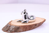 Lying Cat Miniature Figurine, Made from Cast 925 Grade Sterling Silver with British Hallmark