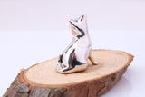 Sitting Kitten Miniature Figurine, Made from Cast 925 Grade Sterling Silver with British Hallmark