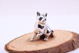 Sitting Kitten Miniature Figurine, Made from Cast 925 Grade Sterling Silver with British Hallmark