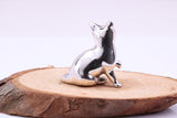 Sitting Kitten Miniature Figurine, Made from Cast 925 Grade Sterling Silver with British Hallmark