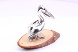 Large Pelican Miniature Figurine, 39 mm Tall, Made from Cast 925 Grade Sterling Silver with British Hallmark