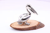 Large Pelican Miniature Figurine, 39 mm Tall, Made from Cast 925 Grade Sterling Silver with British Hallmark
