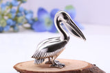 Large Pelican Miniature Figurine, 39 mm Tall, Made from Cast 925 Grade Sterling Silver with British Hallmark