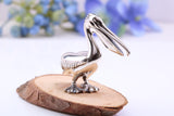 Pelican Miniature Figurine, 34 mm Tall, Made from Cast 925 Grade Sterling Silver with British Hallmark
