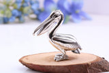 Pelican Miniature Figurine, 34 mm Tall, Made from Cast 925 Grade Sterling Silver with British Hallmark