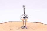 Ostrich Miniature Figurine, 60 mm Tall, Made from Cast 925 Grade Sterling Silver with British Hallmark