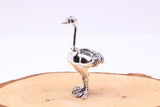 Ostrich Miniature Figurine, 60 mm Tall, Made from Cast 925 Grade Sterling Silver with British Hallmark