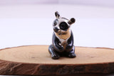 Panda Miniature Figurine, 28 mm Tall, Made from Cast 925 Grade Sterling Silver with British Hallmark