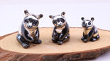 Panda Miniature Figurine, 28 mm Tall, Made from Cast 925 Grade Sterling Silver with British Hallmark
