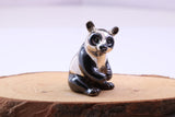 Panda Miniature Figurine, 28 mm Tall, Made from Cast 925 Grade Sterling Silver with British Hallmark