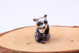 Panda Miniature Figurine, 24 mm Tall, Made from Cast 925 Grade Sterling Silver with British Hallmark
