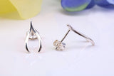 Wishbone Stud Earrings Made from 925 Grade Sterling Silver