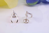 Wishbone Stud Earrings Made from 925 Grade Sterling Silver