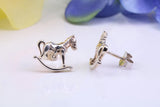 Rocking Horse Stud Earrings Made from 925 Grade Sterling Silver
