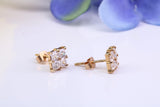 6 mm Square Cubic Zirconia set Stud Earrings, Made from Solid 9ct Yellow Gold