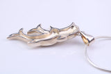 Two Dolphin Necklace, Made from Solid Cast Sterling Silver