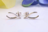 Wishbone Stud Earrings Made from 925 Grade Sterling Silver