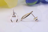 Wishbone Stud Earrings Made from 925 Grade Sterling Silver