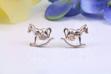Rocking Horse Stud Earrings Made from 925 Grade Sterling Silver