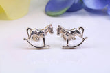 Rocking Horse Stud Earrings Made from 925 Grade Sterling Silver