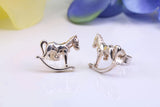 Rocking Horse Stud Earrings Made from 925 Grade Sterling Silver