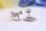 Rocking Horse Stud Earrings Made from 925 Grade Sterling Silver