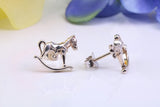 Rocking Horse Stud Earrings Made from 925 Grade Sterling Silver