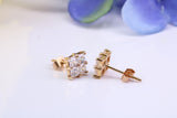 6 mm Square Cubic Zirconia set Stud Earrings, Made from Solid 9ct Yellow Gold