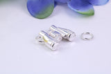Binocular Charm, Made from Solid Cast Silver, Complete with Attachment Link