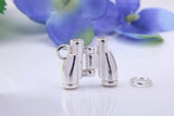 Binocular Charm, Made from Solid Cast Silver, Complete with Attachment Link