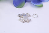 Crab Charm, Traditional Charm, Made from Solid 925 Grade Sterling Silver, Complete with Attachment Link