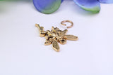 Fairy Charm, Made from Solid Cast Yellow Gold, Complete with Attachment Link